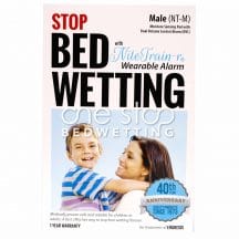 Nite Train r bedwetting alarm box front male One Stop Bedwetting min