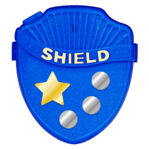 shield prime blue with sticker