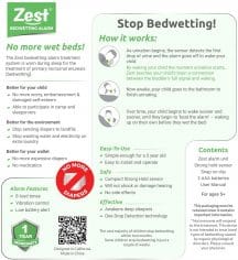 zest bedwetting alarm back