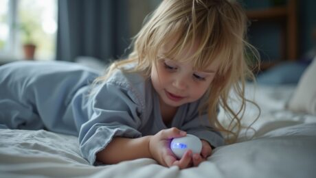 Child using a bedwetting alarm 1 Child using a bedwetting alarm 1